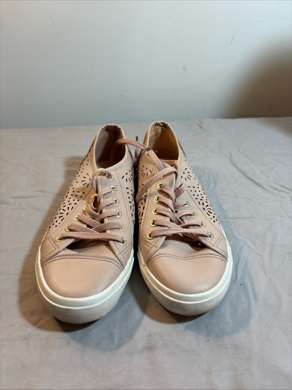 Restricted Women's Lace-Up Sneakers in Blush Pink